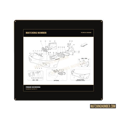 Cornice rete sinistra su paraurti anteriore Ferrari 66307400