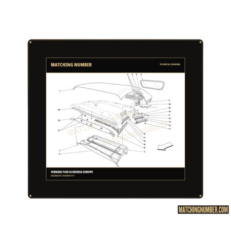 Guarnizione tetto posteriore destra Ferrari 66459800