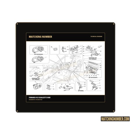 Mostrina interna apertura baule/sportello carburante Ferrari 67433400