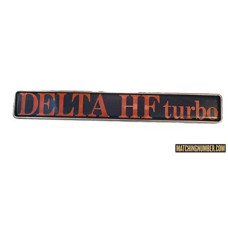 Stemma Baule "DELTA HF turbo" Lancia Delta HF Turbo 