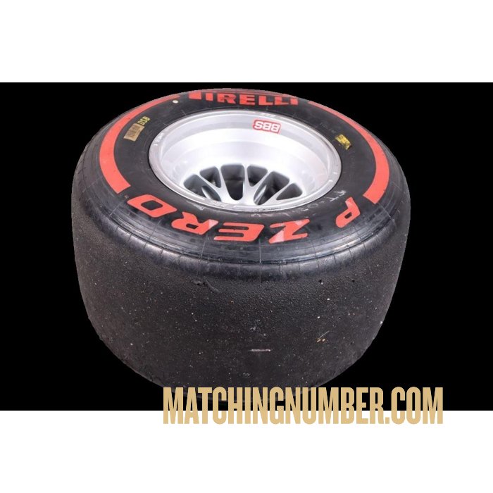 Formula 1 tire with red BBS Pirelli P Zero rim