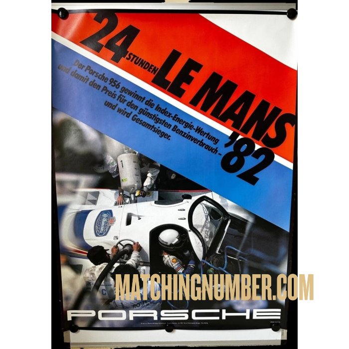 Original vintage Rothmans Porsche 956 Le Mans 24 Hours poster, 1982