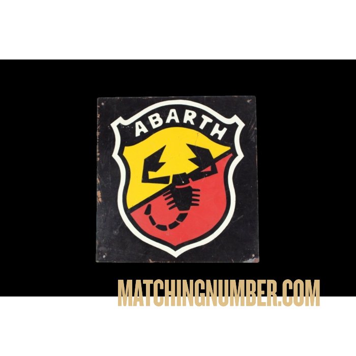 Abarth dealership sign in enameled tin from the 1960s 750 850 1000