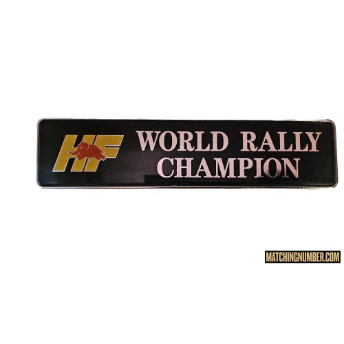Green York "HF WORLD RALLY CHAMPION" Model Badge Lancia Delta HF Integrale 16V EVO York