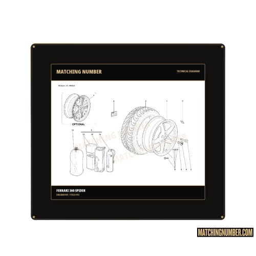 Goodyear Ferrari 173524 Tire Pressure Label