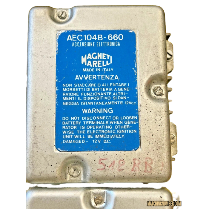 Ferrari 512 BBI E 400i Scatola Accensione Magneti Marelli AEC 104B 660 Originale