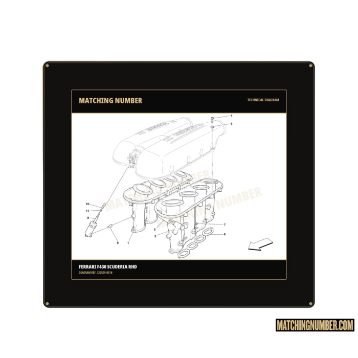 Guarnizione collettore di aspirazione e testata cilindri Ferrari 322509