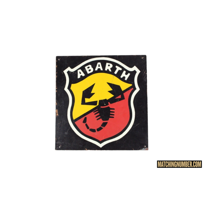 Insegna del concessionario Abarth in latta smaltata anni '60 750 850 1000