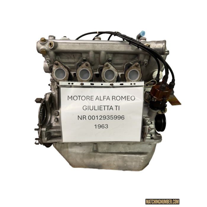 Motore Alfa Romeo Giulietta 1300 TI 0012935996 bialbero; anno 1963