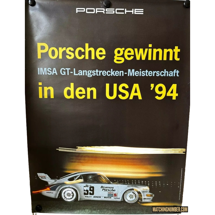 Original Brumos Porsche Wins in the USA IMSA 1994 Vintage Poster 