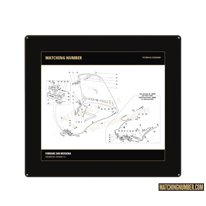 Serratura cofano anteriore completa di microinterruttore Ferrari 67046200